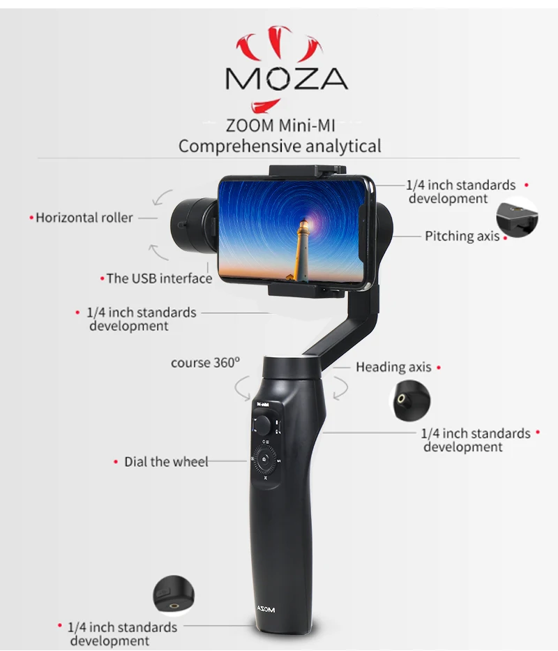Feiyu Smooth 4 3-Axis Handheld Gimbal Stabilizer for iPhone X 8 Samsung Galaxy