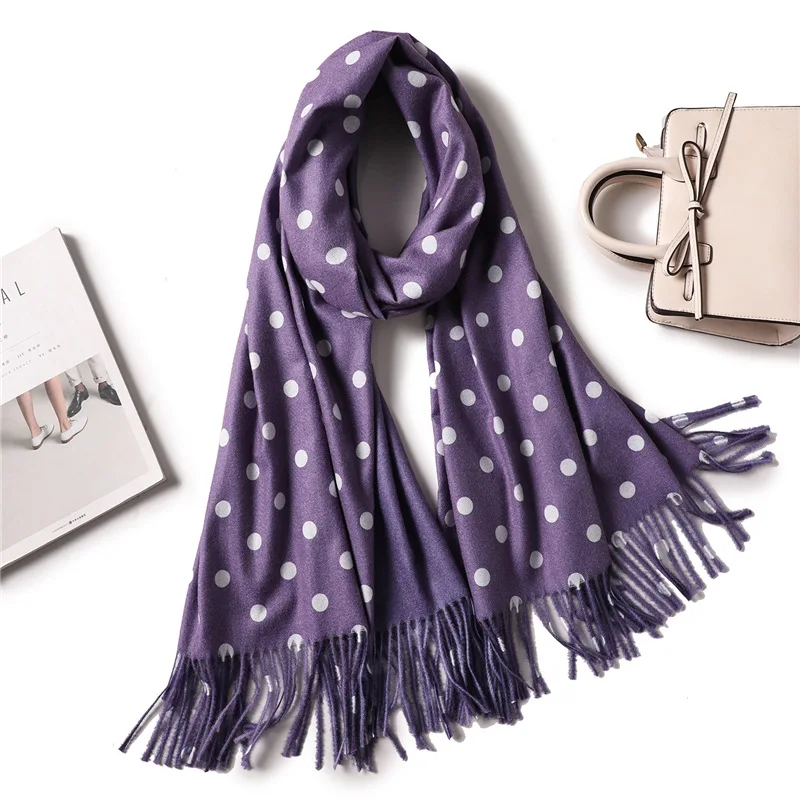 Зимний шарф с одной волной и одной сплошной цвет для женщин новые шали с кисточками и обертывания толстые длинные кашемировые шарфы