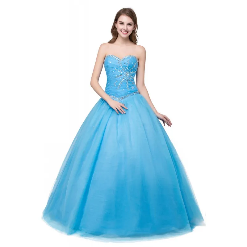 Простое, но элегантное Голубое Бальное Платье, милое платье для дебютантки на выпускной, недорогое бальное платье для 15 лет