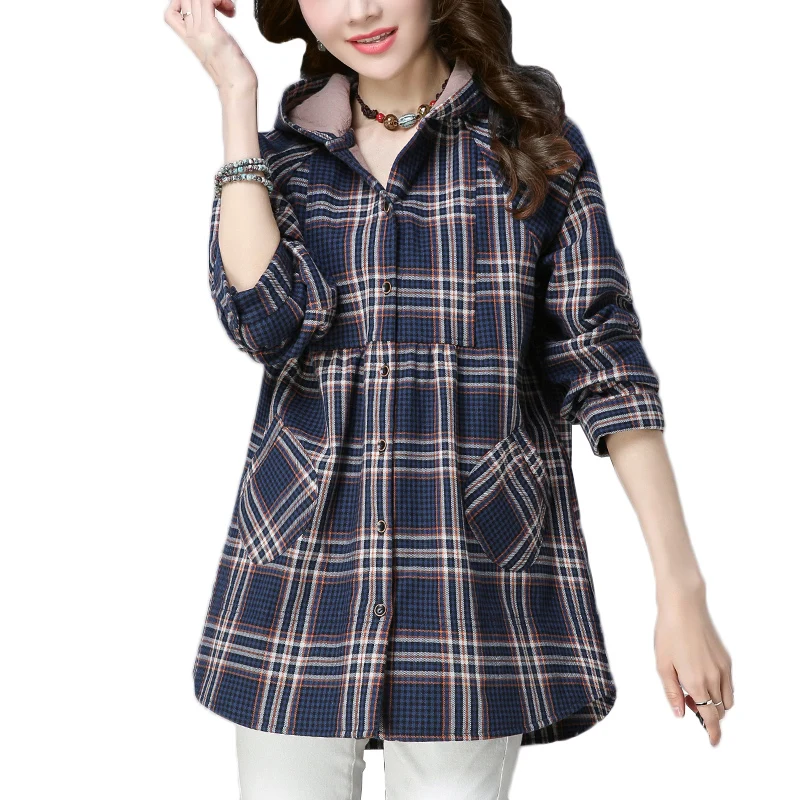 Spring plaid trench coats womens 2018 fashion casual female