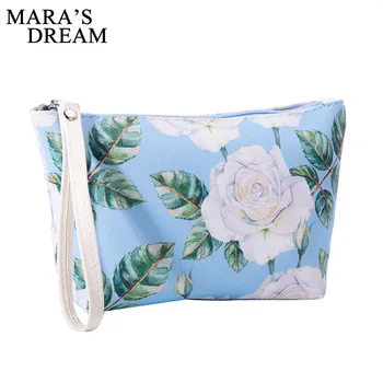 

Mara's Dream Women Bag Simple Waterproof PU Leather Printing Cosmetic Bag Portable Travel Handbag Wash Gargle Products Handbag
