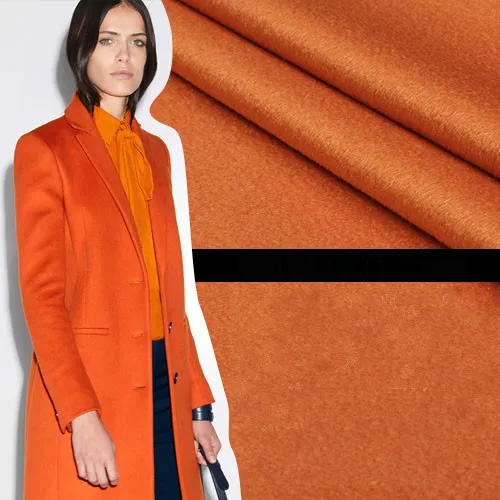 Autumn and winter orange cashmere fabric fashion wool fabric coat wool cashmere fabric wholesale