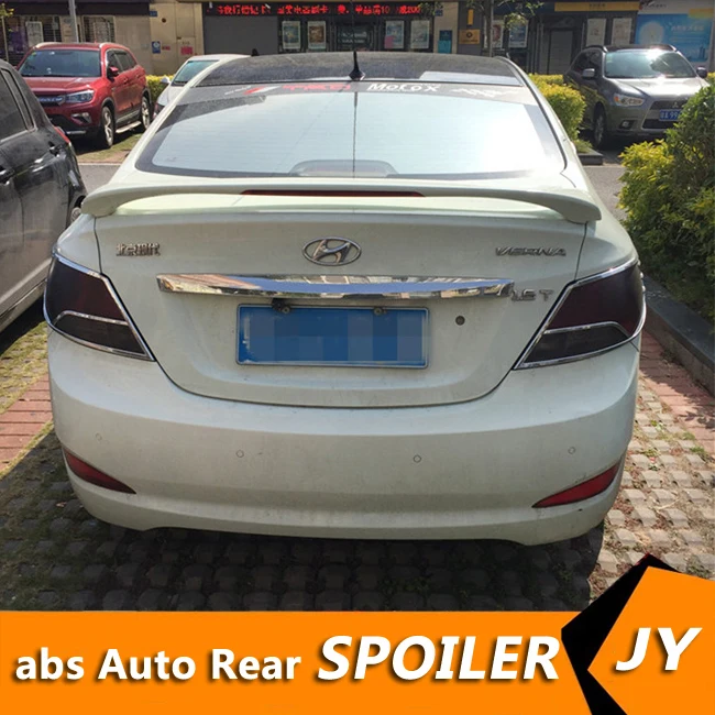 

For HYUNDAI Verna Spoiler 2011-2015 Verna spoiler High Quality ABS Material Car Rear Wing Primer Color Rear Spoiler
