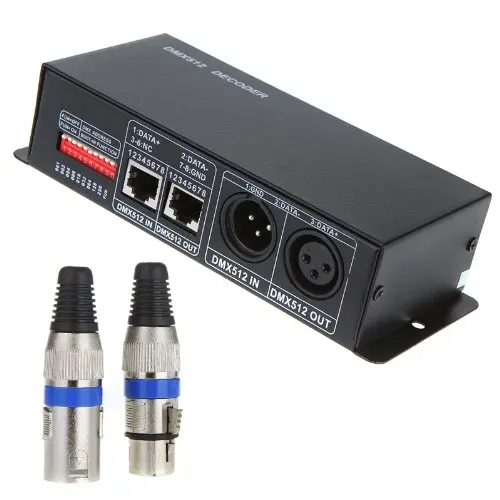 

DC 12V-24V 3 Channel DMX Decorder LED Controller for RGB 5050 3528 LED Strip Light
