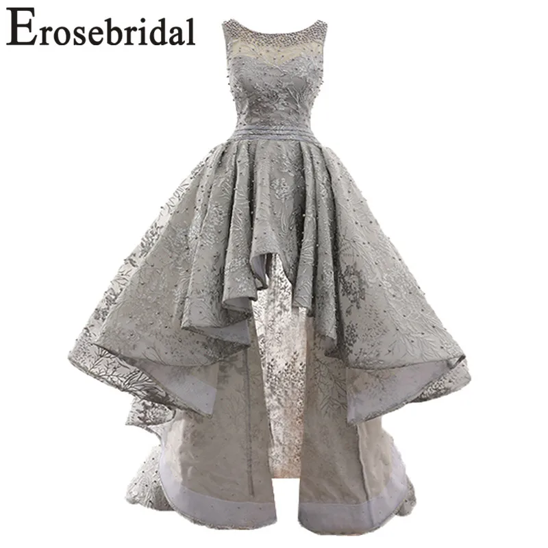 Erosebridal Новое поступление 2019 бальное платье вечернее с круглым вырезом серый