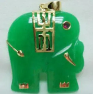 Beautiful Green Jade Elephant Pendant shipping free 2pc | Украшения и аксессуары