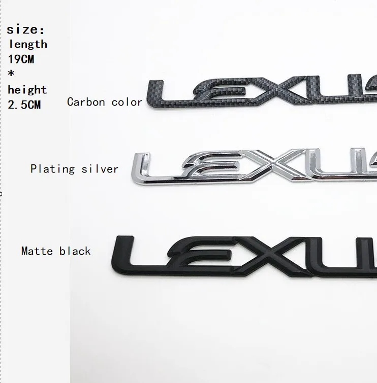

Lexus car standard English modified Lexus LEXLIS black tail after the word carbon fiber letter trunk label