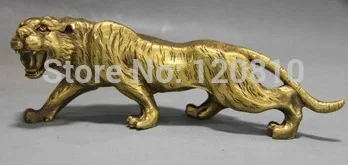 

Chinese Fengshui Copper brass Animal Zodiac Year Lucky Tiger Statue