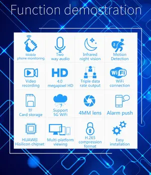 

Eye4 APP control 4MP Wifi IP cameras C22Q wire free two way audio PTZ cameras 2.4G/5G wifi indoor surveillance network cam