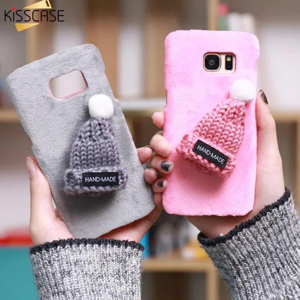 KISSCASE Case For Samsung Galaxy S7 Edge S6 Phone 3D Cute Lovely Christmas Cap Cartoon Back Cover for S8 Plus |