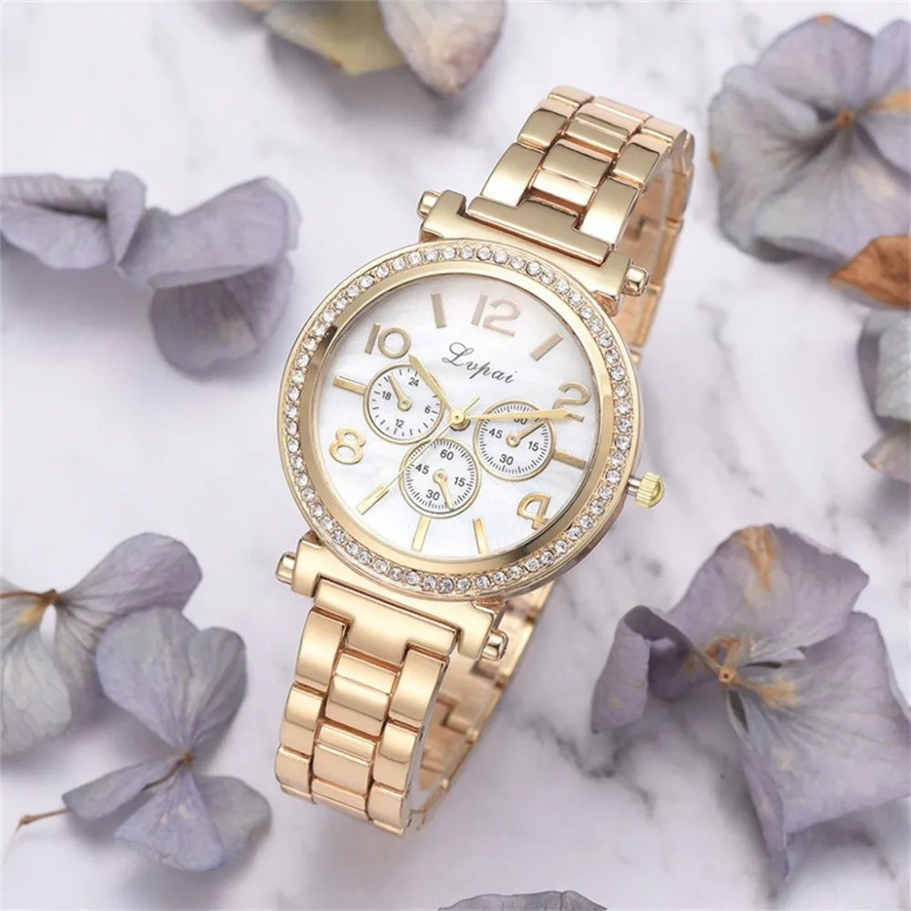 Горячая распродажа Роскошные модные женские часы из сплава аналоговые кварцевые простые изысканные модные наручные часы браслет для дам