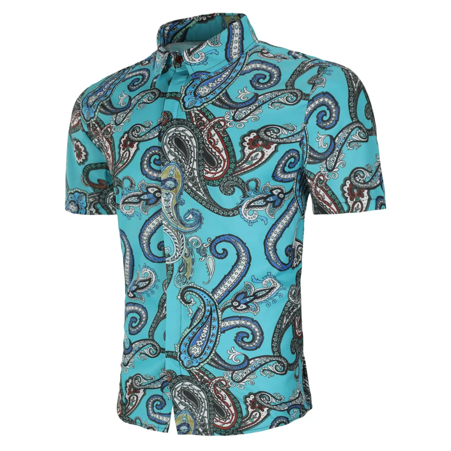 

Hawaii Mens Shirt Vintage Flower Pattern Hawaiian Shirts Mens National style Blouse Men