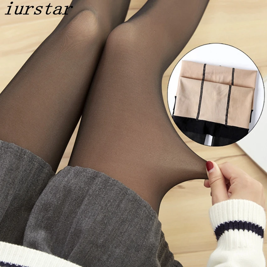 Черные женские колготки iurstar из искусственной кожи, плотные прозрачные колготки с крючком, однослойные теплые тонкие колготки|Колготки| | АлиЭкспресс