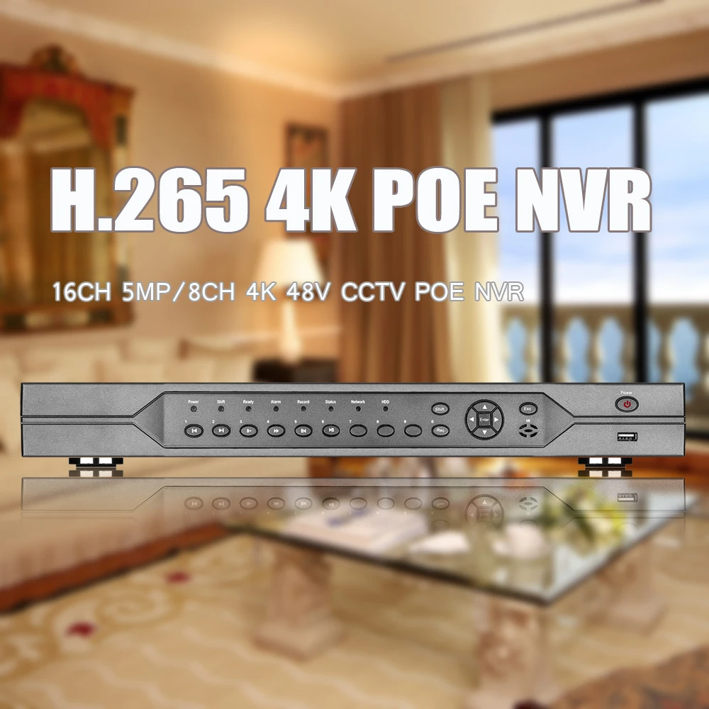 Gadinan H.265 16CH 5.0MP POE CCTV NVR P2P сетевой видеорегистратор для 8K 5MP 4MP 3MP 1080P ip камеры с