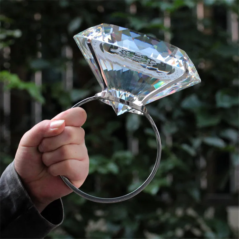 

Creative Transparent Big Crystal Diamond Wedding Ornament Prop To Give Girlfriend Birthday Valentine's Day Gift Home Art Craft