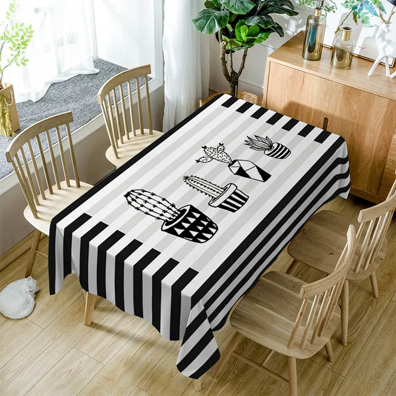 

Polyester Table Cloth Nordic Style Cactus Print Multifunctional Rectangle Table Cover Tablecloth Home Kitchen Decoration ZB-03