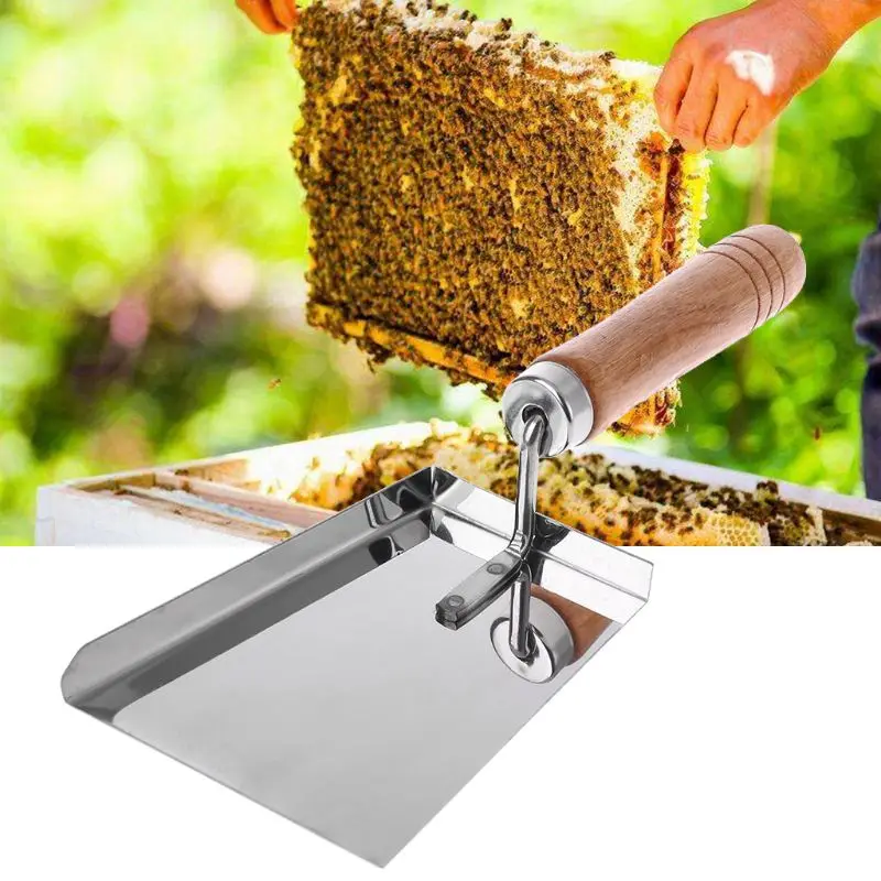 

Beehive Shovel Beebox Scoop Scraper Cleaner Stainless Steel Cutting Honey Shovel Beekeeping Tools Wooden Apiculture Accessories