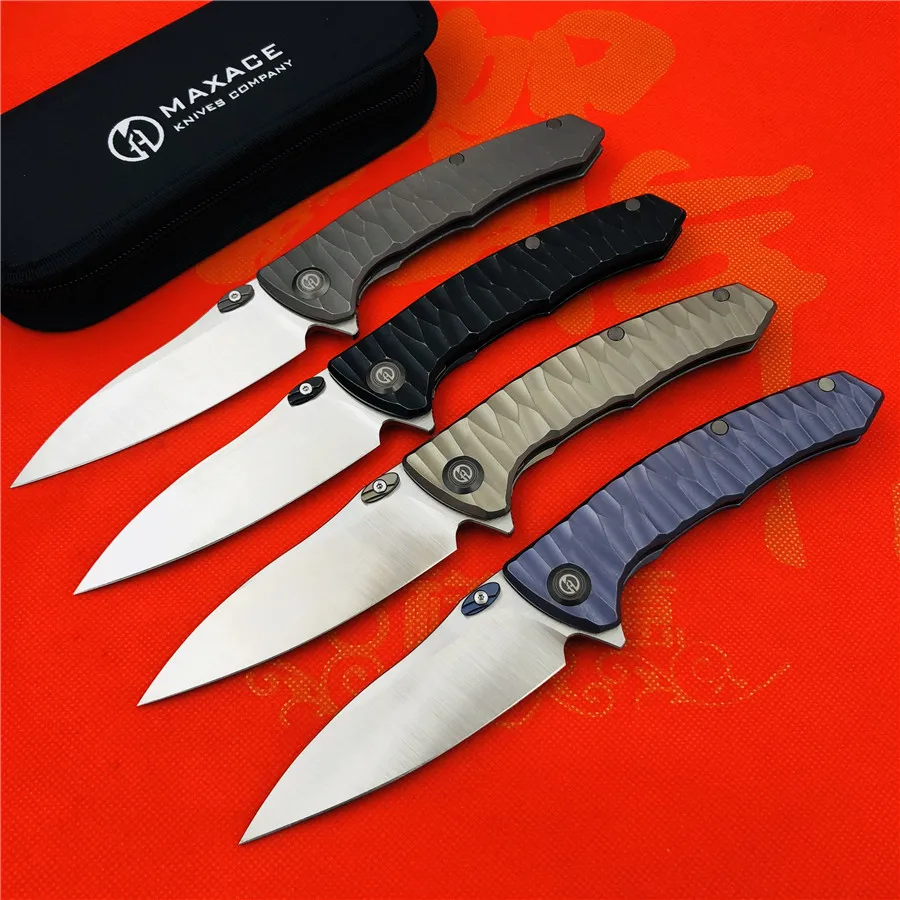MAXACE Ворон Флиппер складной нож M390 лезвие TC4 титановая ручка Открытый лагерь Охота