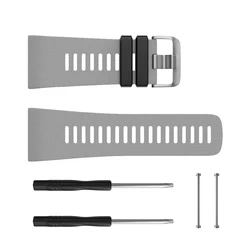 Premium Soft Silicone Replacement Strap for Garmin Vivoactive HR - Comfortable & Durable Watch Band Bracelet (Grey)