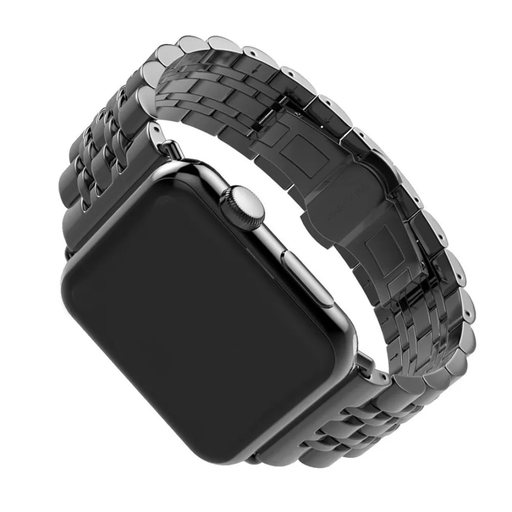 Ремешок из нержавеющей стали для Apple Watch Band 38 мм 42 мм 7 звеньев ремешок для часов металлические умные часы браслет для Apple Watch Series 4 3 2 1