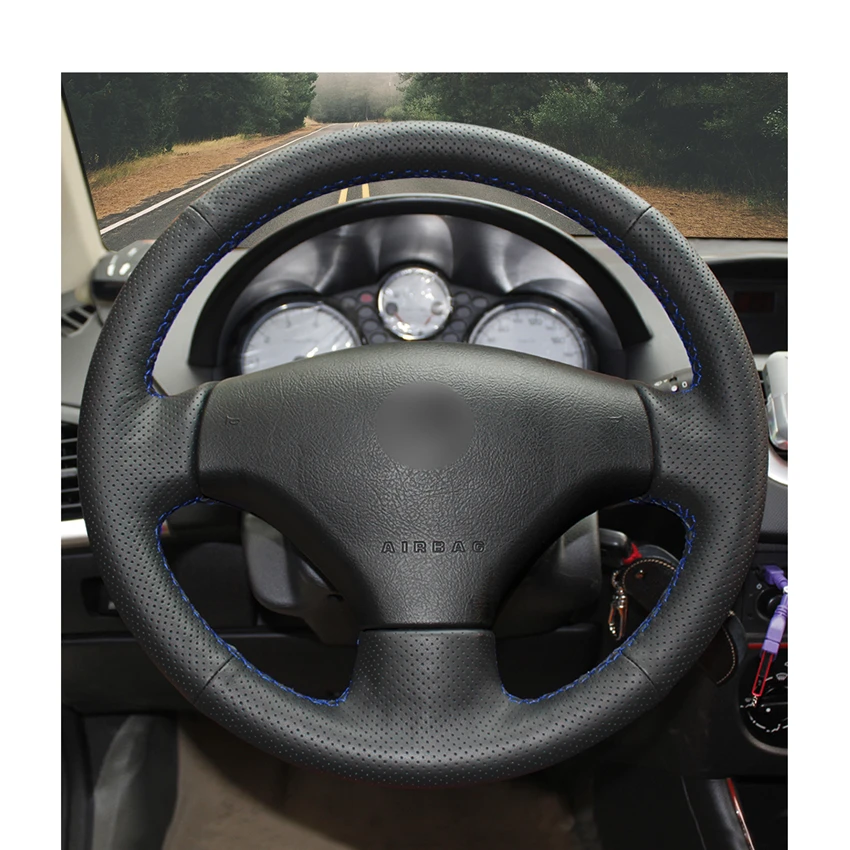 Прошитый вручную черный искусственный кожаный чехол для Peugeot 206 2007 2009 207 Citroen