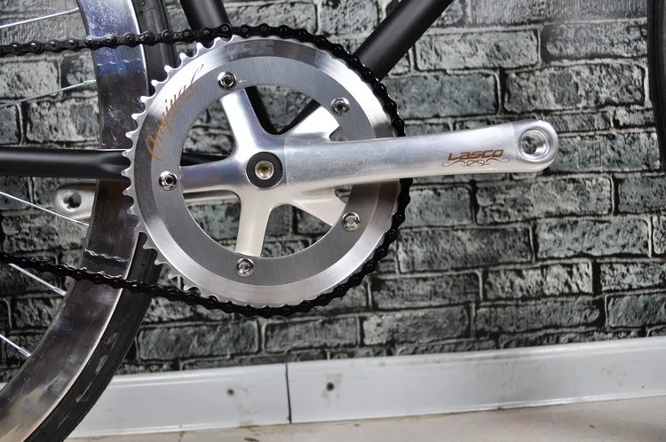 Clearance Road Bicycle newest Design Fixed Gear BikeDiy Complete Road Bike, Retro black  frame plating frameType 700C bike  52cm frame 6