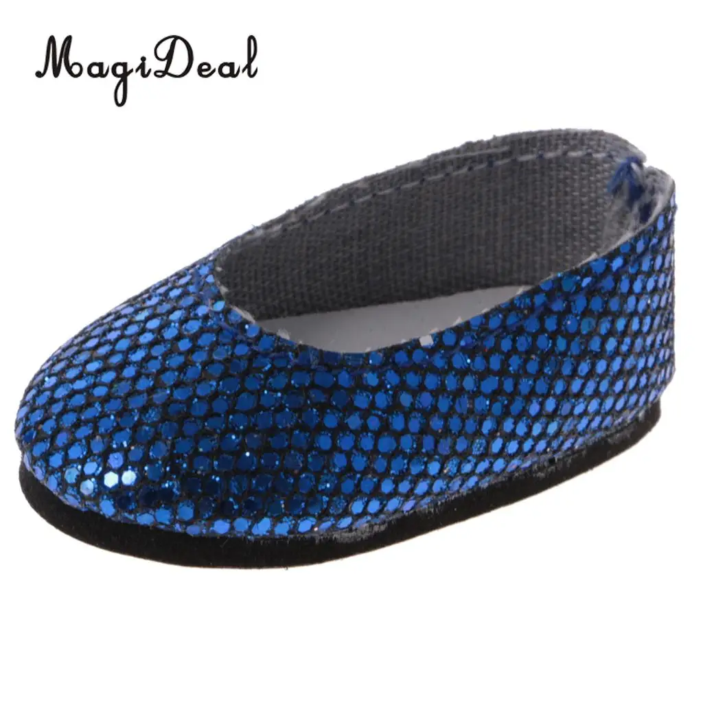 MagiDeal Bling Bling 4 Pairs Plastic Sequins Shoes for 14 Inch   Wellie Wisher Dolls Accessories