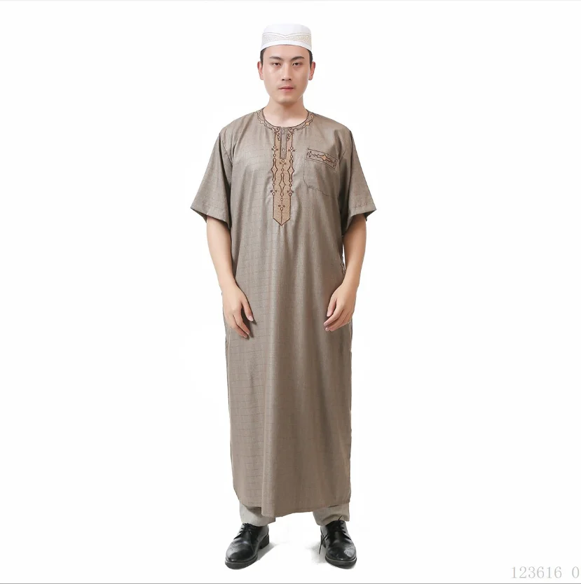 Женское платье с круглым вырезом Jubba tobe Camisas Masculina длинное короткими рукавами