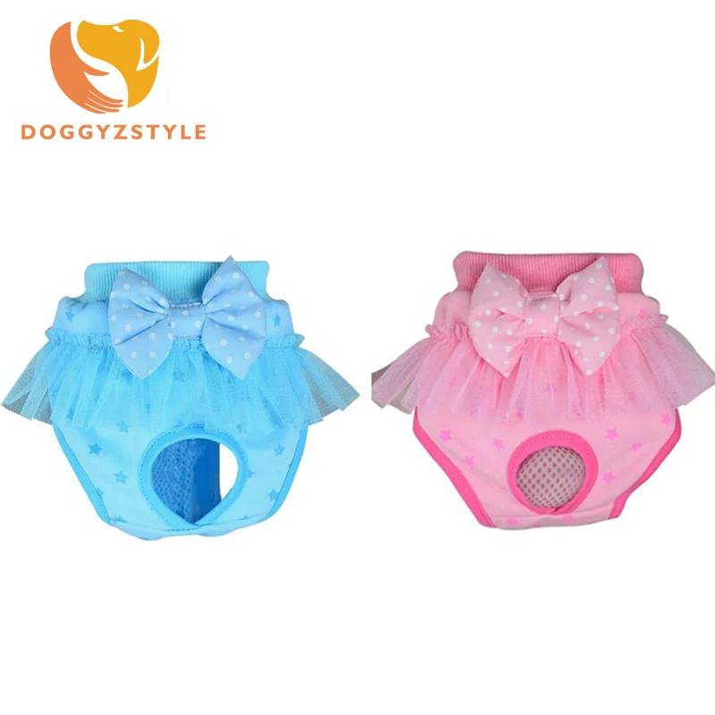 

Bow Tie Lace Dog Sanitary Pants Puppy Cat Female Underwear Diaper Physiological Short Pants For Small Dogs Pet Supplies