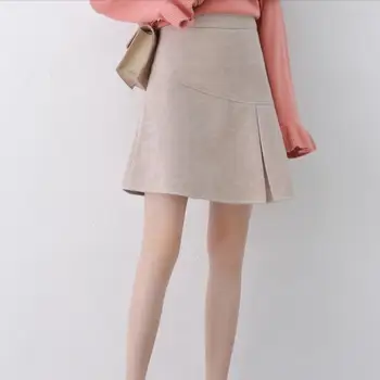 

Woolen skirt autumn and winter A-Line female new high waist fashion temperament casual skirt