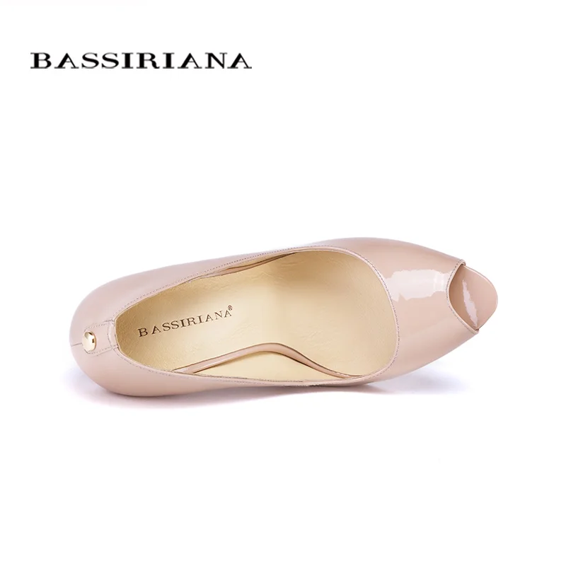 Обувь из натуральной кожи Туфли женские на каблуке натуральная кожа Открытый носок Розовый Нюд и черный цвета Российские размеры 35-40 Удобная колодка BASSIRIANA