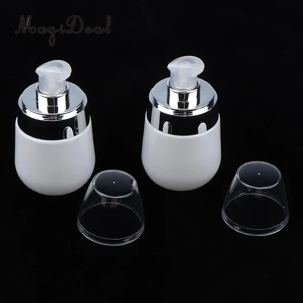 2pcs Empty Glass Lotion Cosmetic Face Cream Bottles Pump Bottle Dispenser 30ml / 100ml