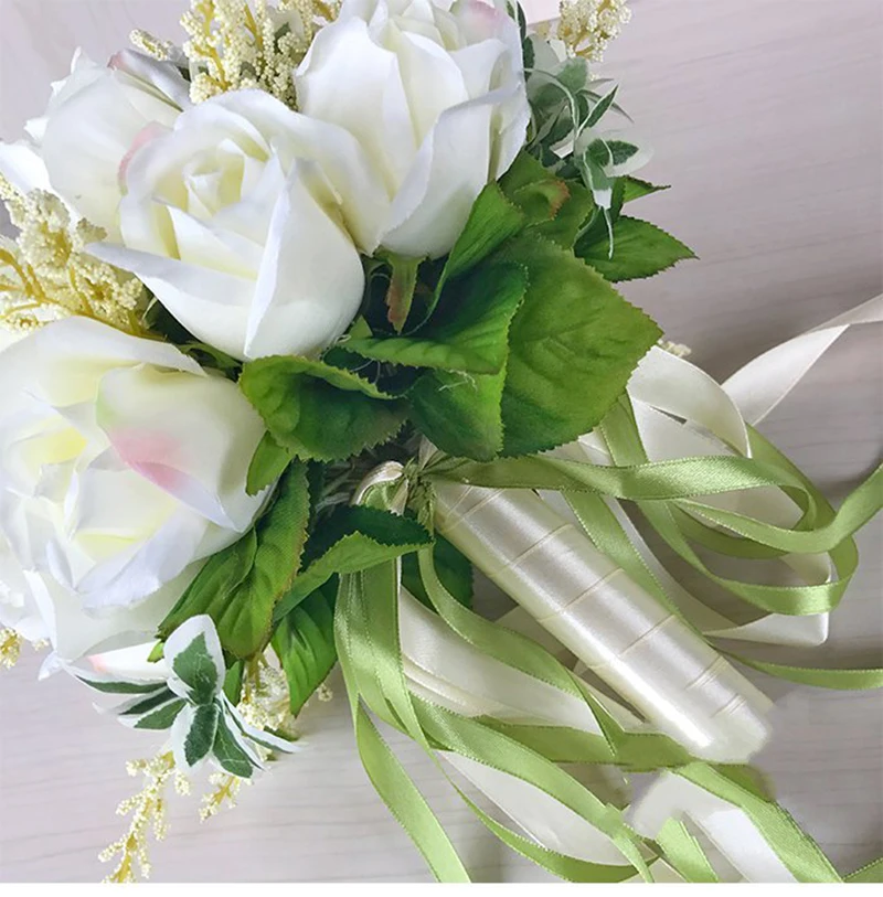 Новое поступление, свадебные букеты для женщин, искусственный букет цветов, белые 20*20 см, цветы ручной работы для подружки невесты