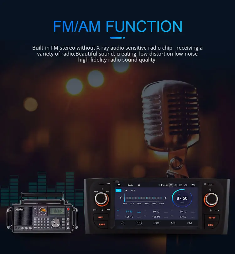 Discount LJHANG 1 Din Android 9.0 Car Radio For Fiat Linea Grande Punto 2007-2012 GPS Navi WIFI Multimedia Player no DVD Autoaudio Stereo 8