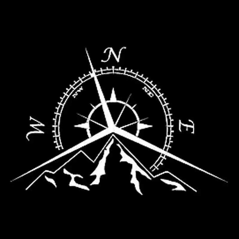 

Adeeing High quality Car Decal Fashion Mountains Compass Decal Nautical Compass Navigate Reflective Car Sticker