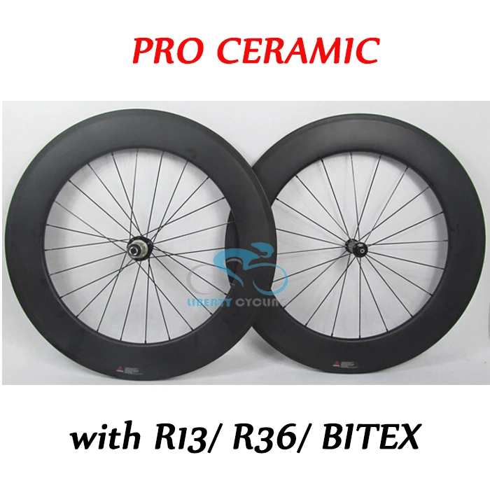 

DEERACE Pro Ceramic 700c 88mm Carbon Road Tubular Bike Wheels 23mm/25mm Wide Bicycle Wheelset with R13/R36/BITEX Hubs