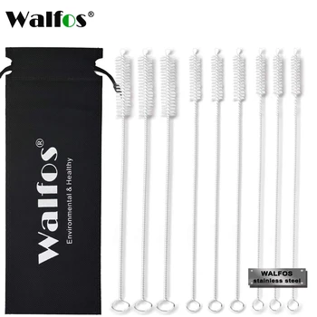

WALFOS 10Pcs/Set Fish Tank Pipe Brush Silicone Glass Suction Tube Spiral Soft Long Nylon Bristles Straw Cleaning Brushes Tools