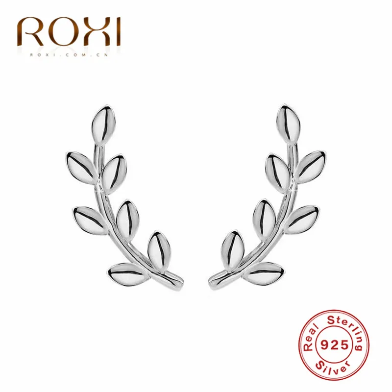 ROXI Boho серьги с листьями Длинные серьги Свадебные ювелирные изделия корейский трендовый минимализм листья альпинист 925 стерлингового серебра Серьги Brincos - Окраска металла: silver