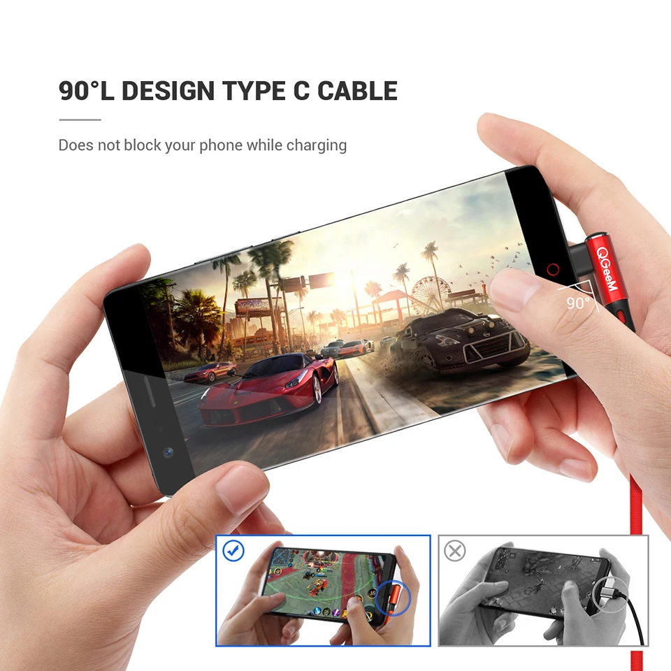Кабель QGEEM USB Type C для Samsung Note 8 S8 Xiaomi mi A1 кабель сотового телефона типа быстрой