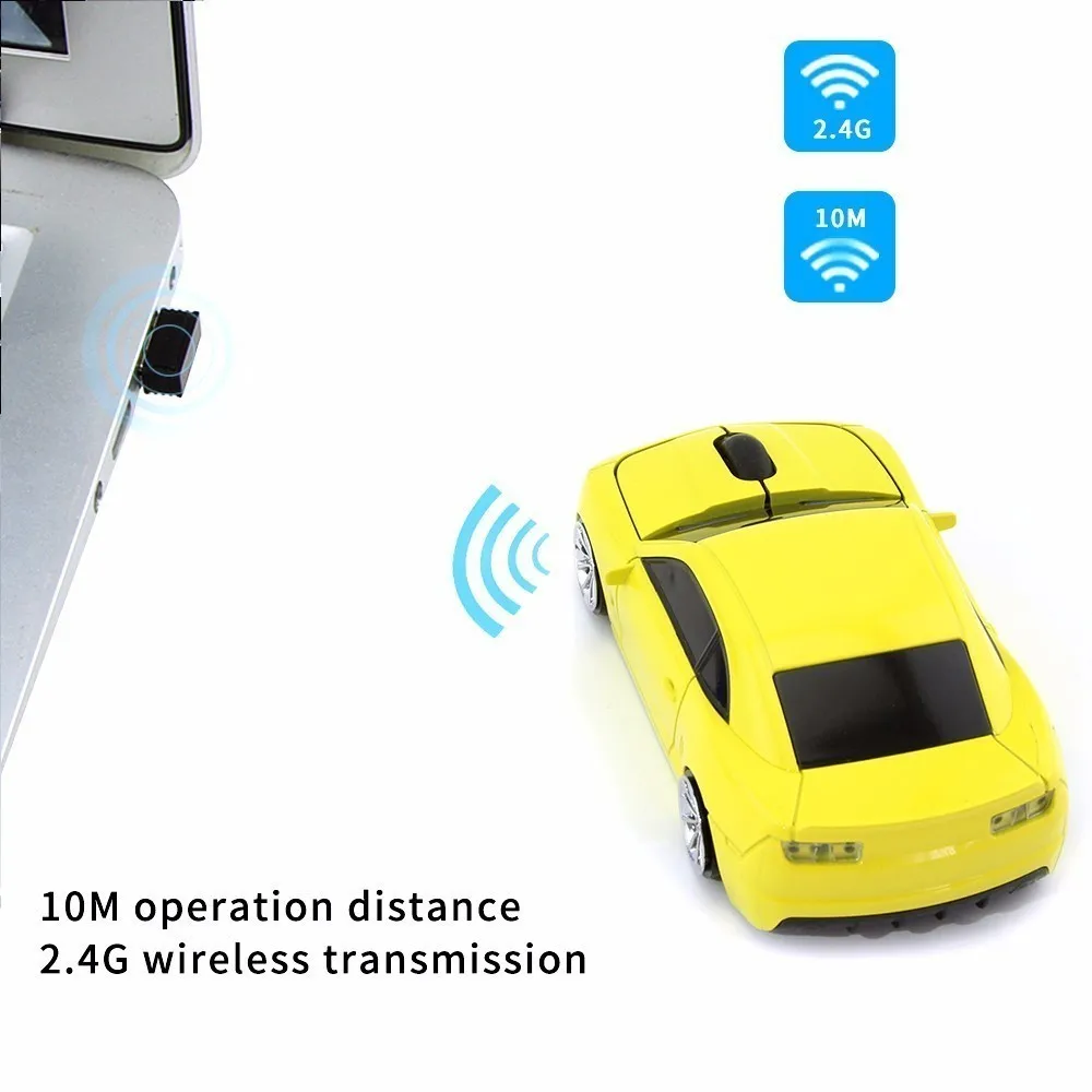 Беспроводная оптическая 3D мышь CHYI 2 4G классная Спортивная Автомобильная 1600 DPI USB