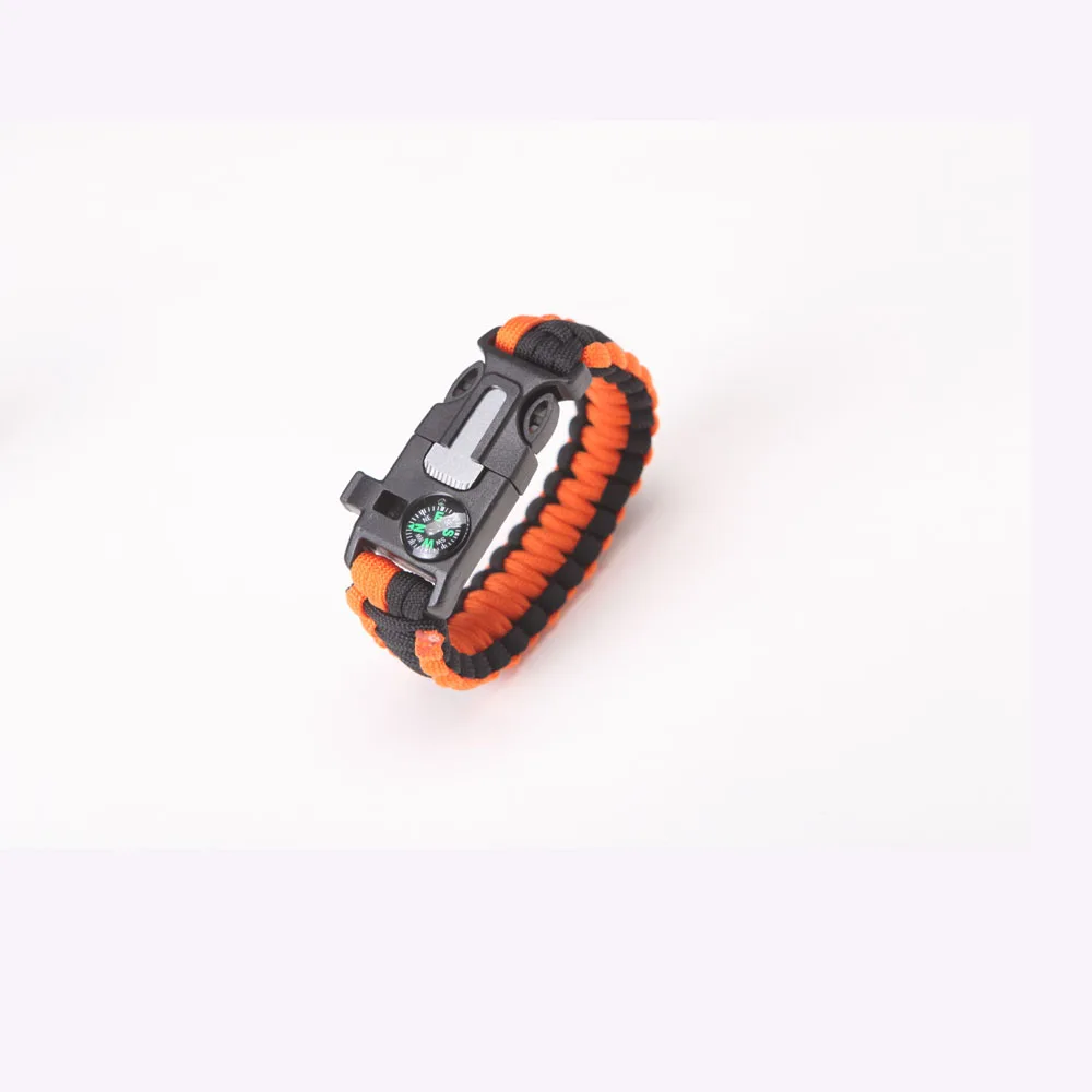 مزيج الألوان 6 قطعة الكثير المظلة الحبل الطوارئ Paracord التخييم السلامة بقاء سوار مع صافرة مشبك 7 فروع paracord