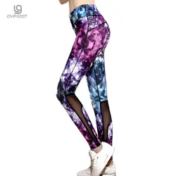 2017 г. пикантные Для женщин спортивные Леггинсы для женщин Фитнес тренировки Мотобрюки 3D Фиолетовый Алмаз печати узкие штаны эластичность