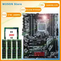 Runing Super X79 motherboard with 8 RAM slots 7 PCI-E slots CPU Intel Xeon E5 2680 V2 SR1A6 2.8GHz RAM 4*8G 1600MHz DDR3 RECC