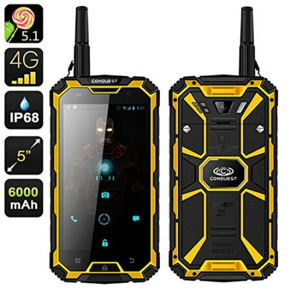 Шам S8 IP68 Водонепроницаемый телефон 6000 мАч Батарея GPS NFC PTT 4 г FDD LTE 13MP Quad Core 5&quot HD