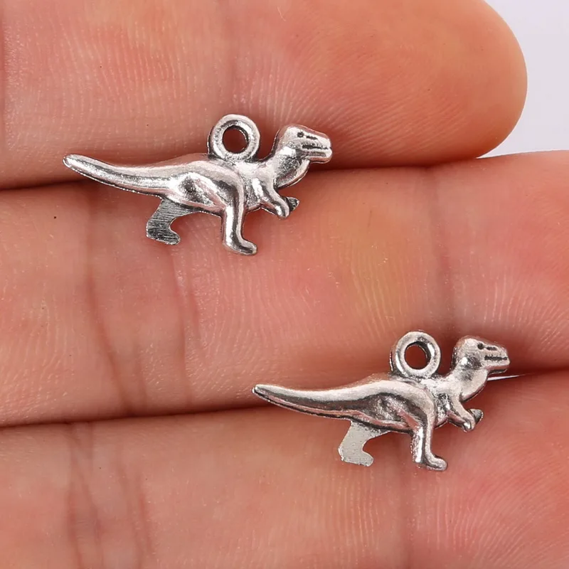Free Shipping 11pcs 21*11MM Antique Silver Alloy Dinosaur Charms