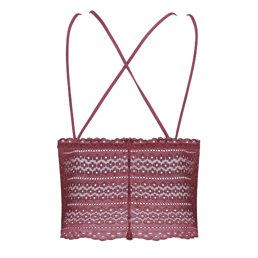 Fashion Bralette Sexy Lace Bra For Women Wireless Bra Backless Lingerie Racerback Sleep Charm Long Line Wire Free Underwear New