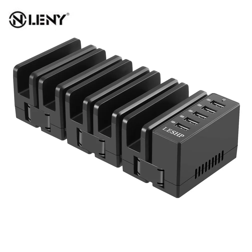 

5 Port Multi-Device USB Charging Station and Stand Organizer Foldable Phone Tablet Stand Charging Dock for Mobile Devices