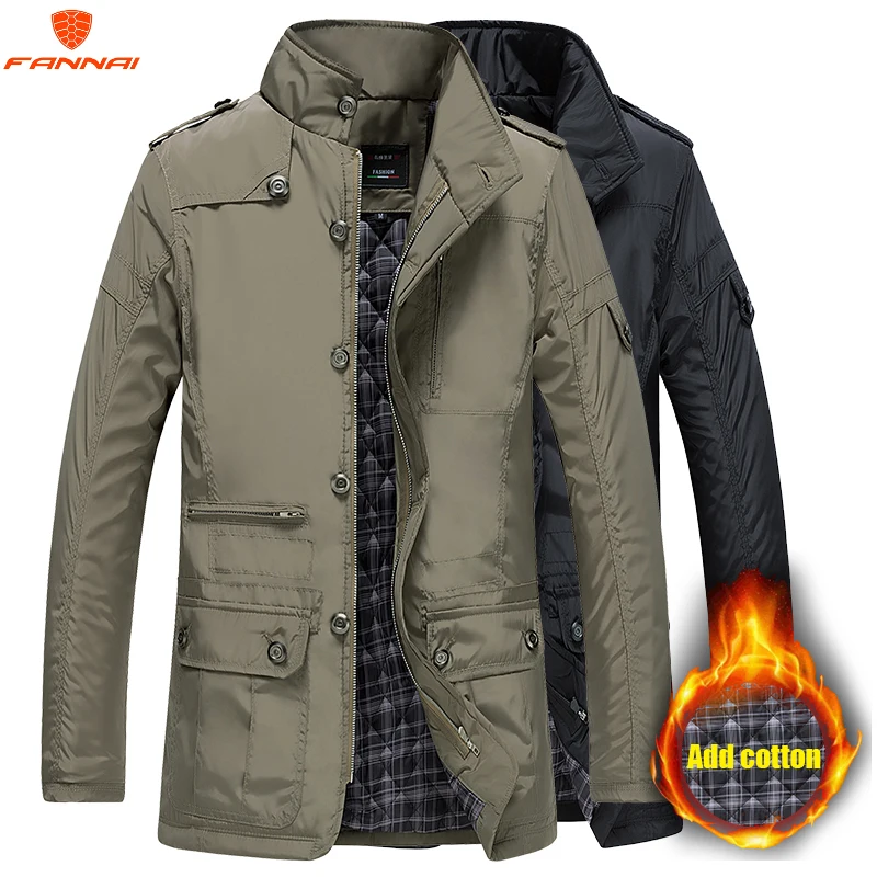 Goede Parka Mannen Jassen 2018 Winter Jas Mannen Slanke Katoenen Uitloper Warme Jas Top Merk Kleding Casual mannen Jas Tops size jas M 5XL