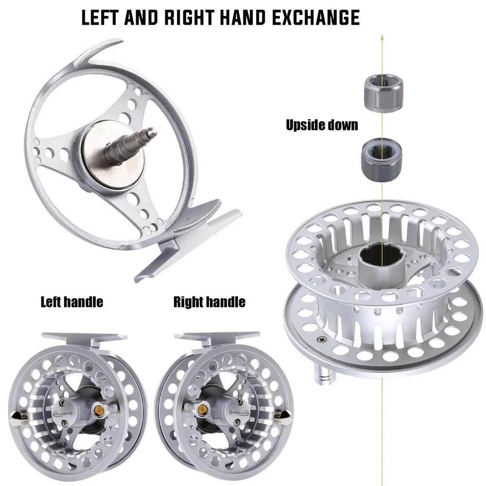 Sougayilang 2+ 1BB катушка для ловли нахлыстом с Сверхлегкой алюминиевой левой Rigth ручной обмен 5/6 WT рыболовные катушки
