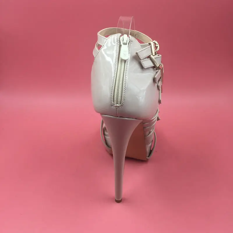 Gladiador 2017 Alto Desnudo Plataforma Diseñador Las Mujeres Con Tacón Cuero Peep Zapatos Lujo Nude Patente Mujer Toe Sandalias De Para UgURwz
